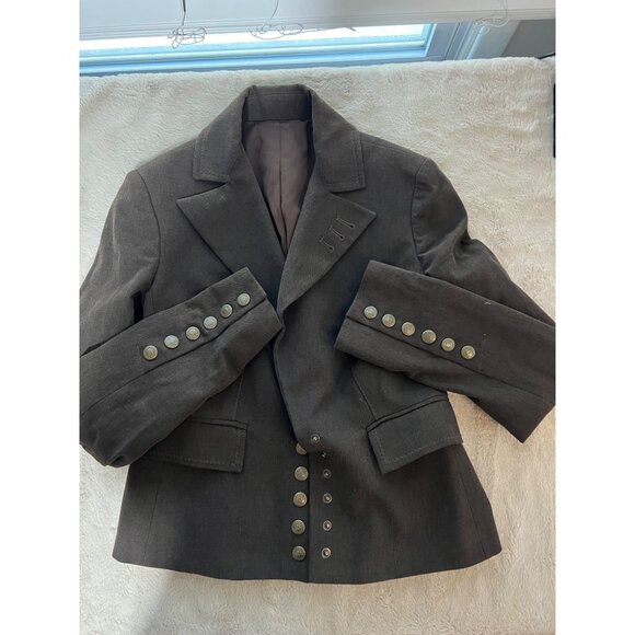 Vintage Sonia Fortuna Firenze Made in Italy Womens Brown Blazer With Gold Button - Picture 1 of 11